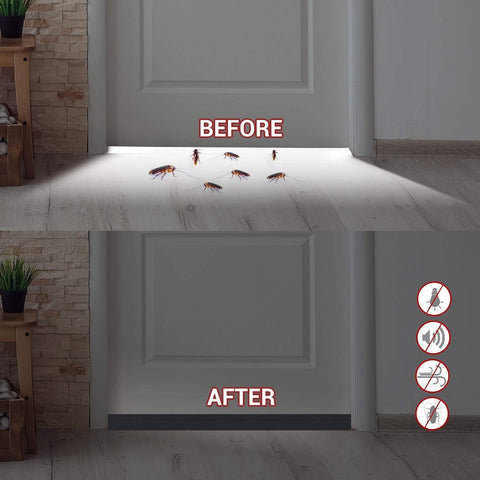 Door Draft Stopper, 37 Inch Under Door Sweep Bottom Blocker with Rubber Seal Strip, Under Door Seal for Exterior/Interior, Soundproof Weather Stripping Door Seal(White) 2PC Black