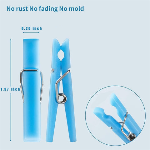Tutuviw 100Pcs Blue Clothes Pins for Baby Shower Game Mini Premium Plastic Clothespins Small Baby Shower Decorations for Party Gender Reveal Game DIY Blue