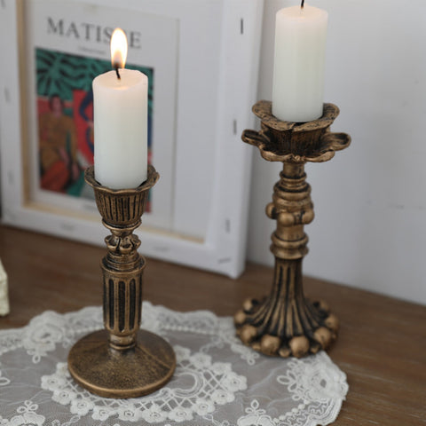 Visland Candlestick Holders , Brass Gold Candlestick Holder Set Candle Stick Holders Decorative Candlestick Stand for Wedding Party Dinning as shown 096