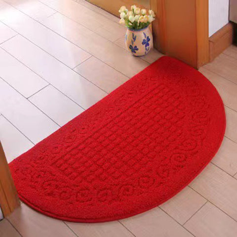 sunsanly Doormat Semi-Circle Shape Anti-slip Absorbs Moisture And Dirt Wear-resistant Indoor Entrance Door Mat Living Room Kitchen Bathroom Entryway Carpet 1pc Blue