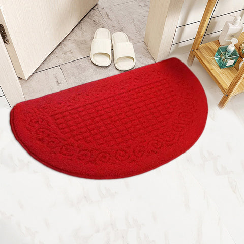 sunsanly Doormat Semi-Circle Shape Anti-slip Absorbs Moisture And Dirt Wear-resistant Indoor Entrance Door Mat Living Room Kitchen Bathroom Entryway Carpet 1pc Blue