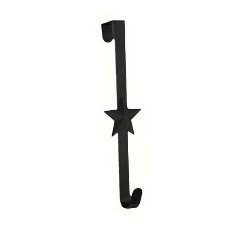 Chmadoxn 15 Inch Wreath Hanger for Front Door Decoration, Long Metal Halloween Christmas Wreath Decoration Hook, Over The Door Single Hook Door Hook for Hanging Clothes Towels Coats 14.7" Silver
