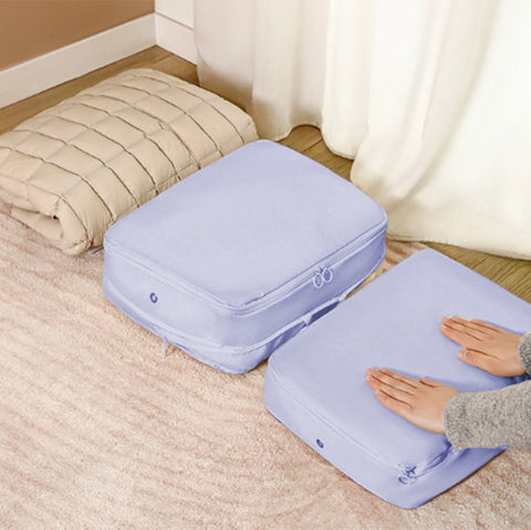 Chmadoxn Ultra Space Saving Self Compression Organizer Bags, Comforter Storage Bag, Compression Bags for Storage, Large Moving Bags, Compression Organizer for Blankets,Comforter,Down Jacket 16×7×12 in Gray