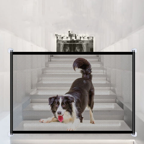 Chmadoxn 43×28 Inch Freestanding Foldable Dog Gate for Pet Dog, Isolation Fence Foldable Indoor Dog Gate Puppy Safety Fence Dog Gate for The House, Doorway, Stairs M Black