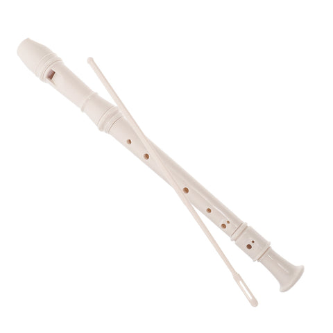 8 Hole Soprano Recorder Flute for Kids and Adults with Cleaning Rod, Ideal for School Bands, Music Classes, and - 31.80X2.80X2.50CM White