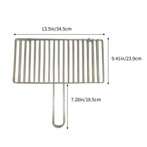 Kdkad Fish Grilling Basket, BBQ Grilling Basket, Folding Portable Stainless Steel BBQ Grill Basket for Fish Vegetables Shrimp with Handle 15×9.4 in Silver