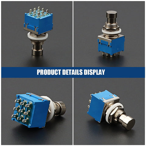 HOOWIFFY Hoowiffy Metal Blue Guitar Footswitch 9 Pin Latching for Reliable Use