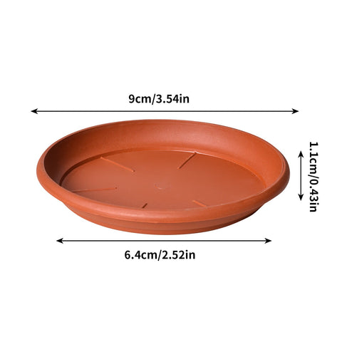 Darzheoy 6 Pack Plant Saucer Tray 3.6 inch, Heavy Duty Plastic Pot Plant Drip Trays Saucers for Indoors Outdoor, Plant Water Tray for Planters 4.7" Brown