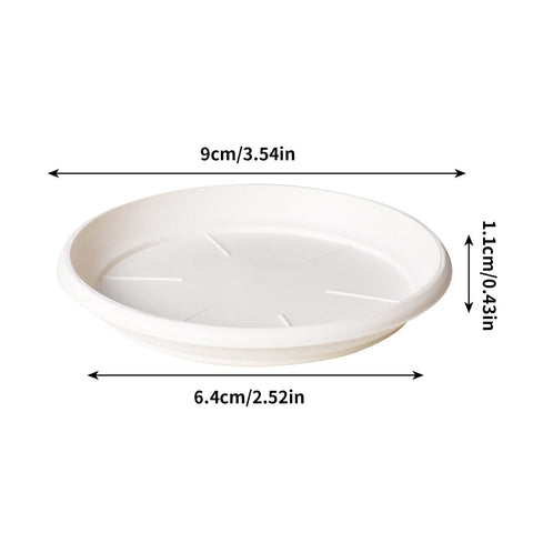Darzheoy 6 Pack Plant Saucer Tray 3.6 inch, Heavy Duty Plastic Pot Plant Drip Trays Saucers for Indoors Outdoor, Plant Water Tray for Planters 5.3" White
