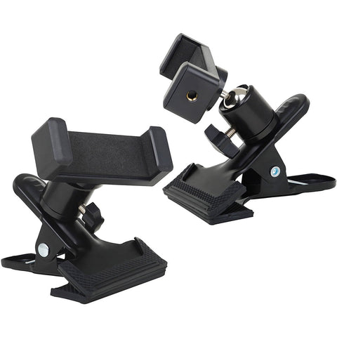 HOOWIFFY Guitar Phone Mount Metal Holder Black for Music Scores and Video Recording 2Pcs