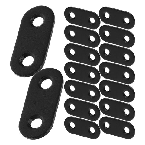 WHAMVOX 16 Sets Flat Corner Braces Straight Mending Plates Metal Fixing Corner Brace with Screws