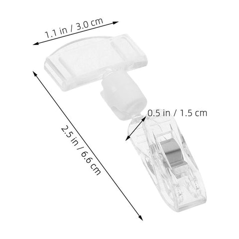 WHAMVOX 16 Pcs Name Tag Clips for Badges Holder with Display Transparent