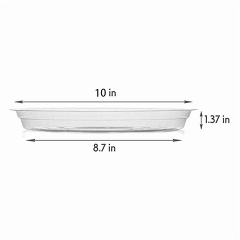 Darzheoy 5 Pack Clear Plastic Plant Saucers Drip Trays Plant Plate Dish for Indoor Planters Flower Pots, 10 inch B