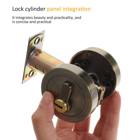 HOOWIFFY Durable Golden Deadbolt Lock Single Cylinder with Key for Home Use