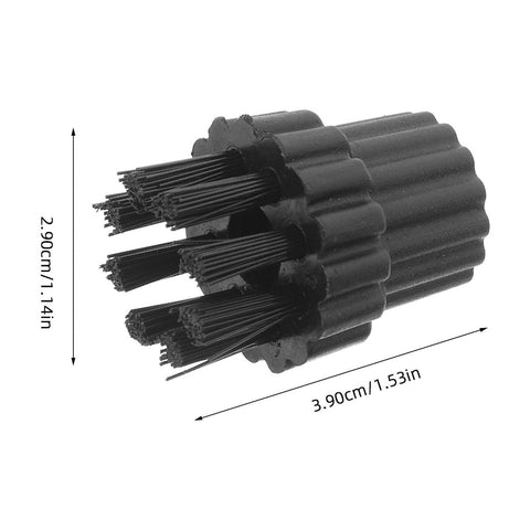 HOOWIFFY 12Pcs Steamer Brush Attachments for Steam Cleaner Mop with Black Nylon Bristles for Effective Cleaning