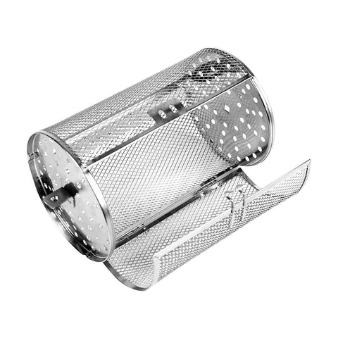 Chmadoxn Cylindrical Grill Basket, Net, Grill Cylinder Stainless Steel for Vegetables, Hummingbirds, Grill Roller, Grill Drum, Grill Net, Rotisserie Grill Cage, Basket, Round, BBQ Rolling As Show C