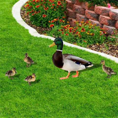 Darzheoy 5Pcs Garden Duck Stakes, Three-dimensional, Dual-sided, Yard Sign, Metal Duck Garden Stakes, Yard Art for Lawn Outdoor Decoration Multicolor
