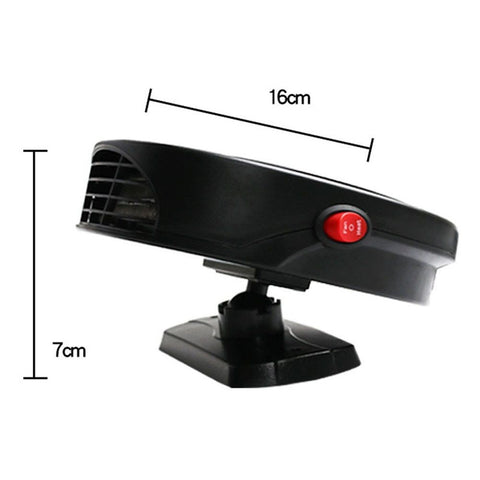 Car Heater, 12V 150W Car Fan, Car Windscreen Quick Defrost & Defog, Plug-in Cigarette Lighter, 2-in-1 Heating & Cooling Adjustable Thermostat, Black