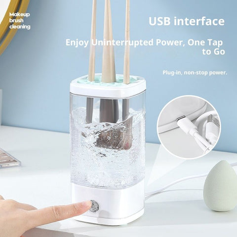 Electric Makeup Brush Cleaner, Multi-Functional Cosmetic Brush Cleaner, Portable Automatic Makeup Brush Cleaning Solution With Dryer-Holder, Charger, USB-C cable, Beauty Gift for Women