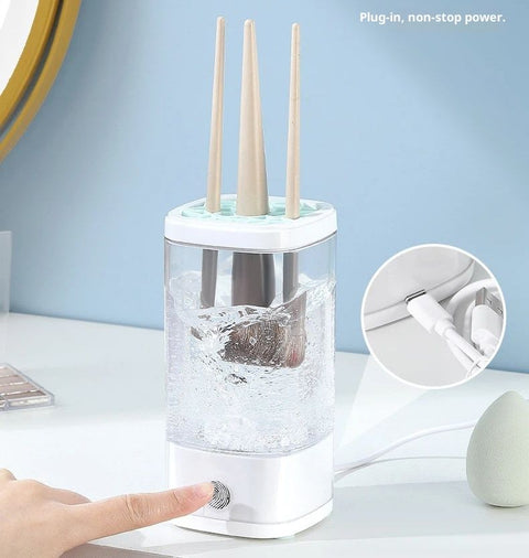 Electric Makeup Brush Cleaner, Multi-Functional Cosmetic Brush Cleaner, Portable Automatic Makeup Brush Cleaning Solution With Dryer-Holder, Charger, USB-C cable, Beauty Gift for Women
