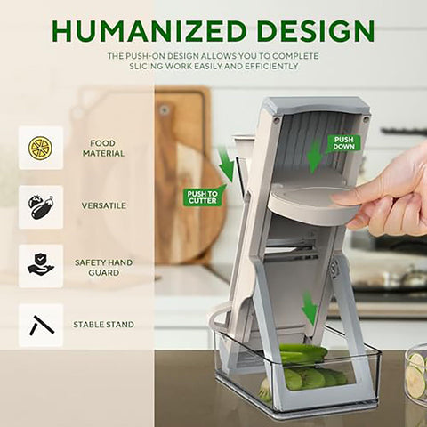 four-in-oneSlicer Safe Multifunctional Dicer Adjustable Commercial Slicer Machine Stainless Steel Chopper grey