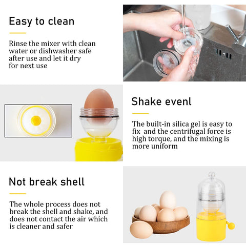 Portable Egg Scrambler Shaker Whisk Hand Powered Golden Egg Maker Eggs Yolk White Mixer Kitchen Gadgets for Mixing the Egg
