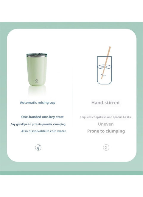 Self Stirring Mug, Electric Mixing Cup Magnetic Rechargeable Auto Mug Coffee Rotating Home Office Travel Suitable for Coffee/Milk/Cocoa (Green350ml)