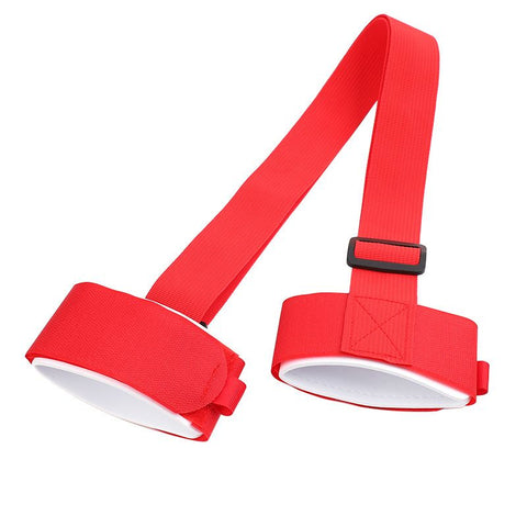 6 Pack Ski Carrier Straps Adjustable Shoulder with Cushioned Fastener Tape Strap Loop Strong for Adults Kids（black+red)