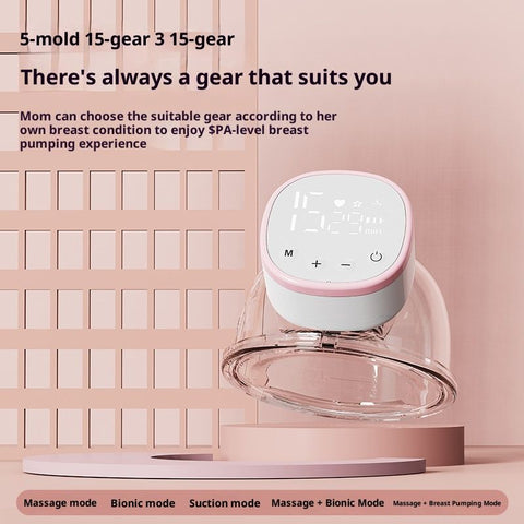 Upgraded Wearable Breast Pump, Hands-Free Design with Extended Battery Life & LED Display, Double Electric Portable Pump with 5ModesPink