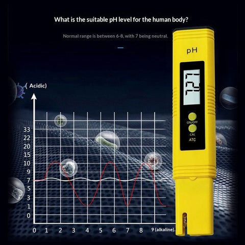 PH Meter, Digital PH Meter for Water, 0.01 High Accuracy PH Tester with 0-14 PH Measurement Range for Hydroponics, Household Drinking, Pool and Aquarium （yellow）