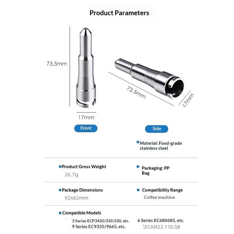 Stainless Steel Coffee Steam Spout Nozzle, Coffee Maker Tools Coffee Machine Steam Nozzle Compatible with ECP3420 EC680