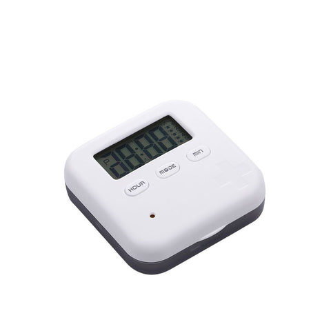 2pcs Pill Organizer,Portable Medicine Box Daily Medicine Organizer Box with Alarm Reminders-4 Compartment Medicine Pill Container Case
