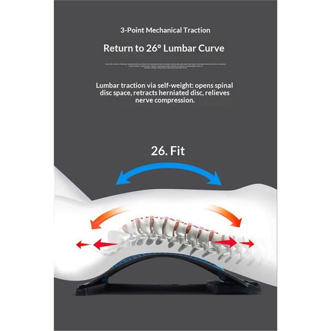 Back Stretcher for Lower Back Pain Relief, 4 Level Adjustable Lumbar Cracker Board Massager, Stretching Device for Scoliosis, Sciatica (Blue)