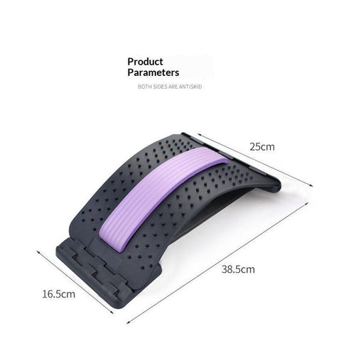 Back Stretcher for Lower Back Pain Relief, 4 Level Adjustable Lumbar Cracker Board Massager, Stretching Device for Scoliosis, Sciatica (Blue)