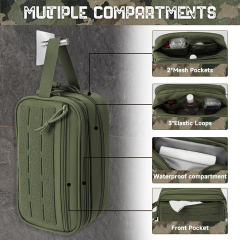 Toiletry Bag for Men | Dry Wet Separate Hygiene Bag Compact Kit Mens Shaving Kit Travel shower Bag (Green)