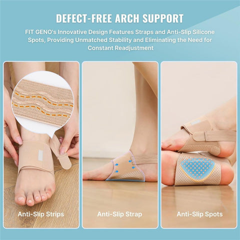 1 pair Foot Arch Support Brace - Non-Slip Wearable Foot Arch Supports for Plantar Fasciitis Relief, Foot Arch Pain Relief for Women & Men - Built-In Orthotics for Flat Feet, Fallen Arches