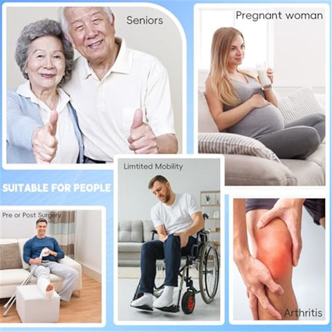 Multi-Loop Leg Lifter Strap 42 in,Rigid Hand Strap Padded Foot Loop with 3 Hand Grips Aid Device for Recovering Getting in and Out of Bed, Couch, Car and Wheelchair - for Adults,Elderly Women and Men