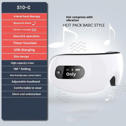 Eye Massager with Heat, 5 Massage Modes, Eye Mask, Birthday Gifts for Women, Men, Friend, Mom and Dad, Sleep Mask for Relax, Migraine Relief, Reduce Strain, Improve Sleep, White