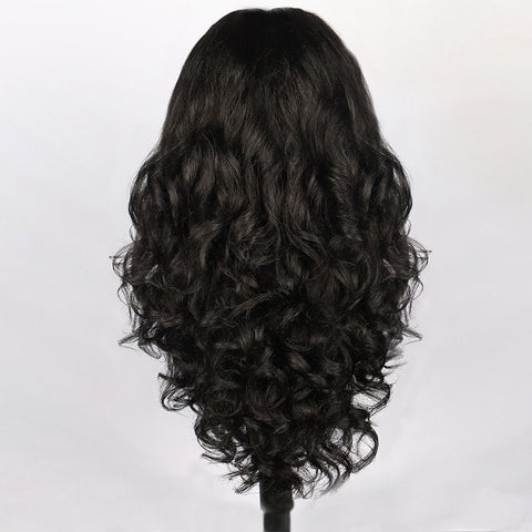 Lace 26in-Lacefrontal Hand Tied Glueless Synthetic With Natural Density Preplucked Hairline (black）