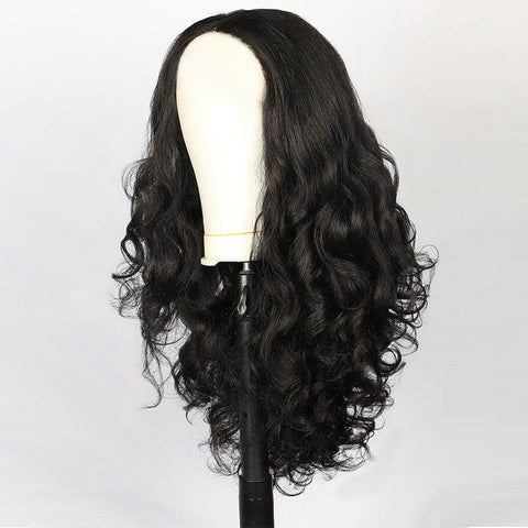 Lace 26in-Lacefrontal Hand Tied Glueless Synthetic With Natural Density Preplucked Hairline (black）