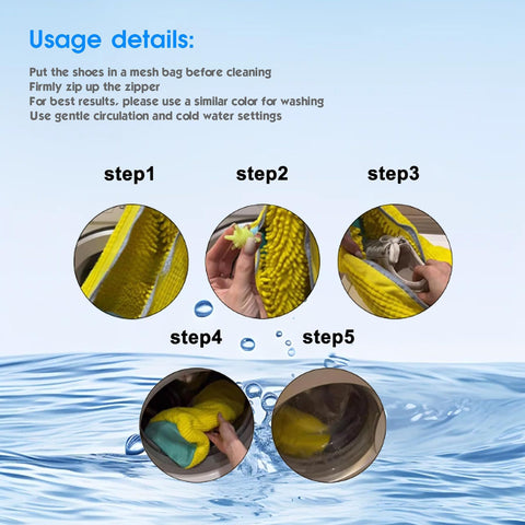 2 Pack Shoe Washing Machine Bag Shoe Washing Bag Shoe Mesh Laundry Bags Shoe Bags for Travel Reusable Shoe Cleaning Bag for All Shoe Sizes (Yellow)