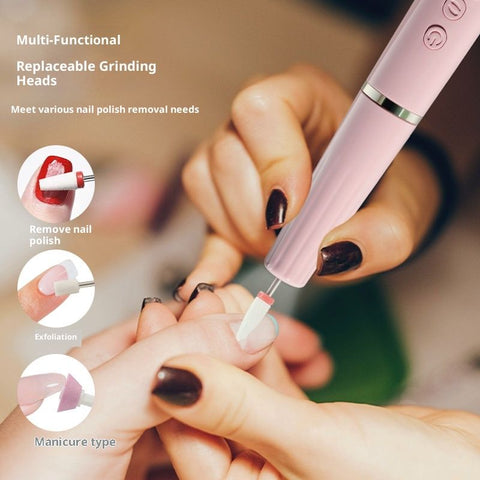 Electric Nail Filer, Professional Nail Drill Kit, Portable File for Acrylic Nails,Cordless Nail File Electric Manicure Pedicure Tools with Drill Bits for Home Salon