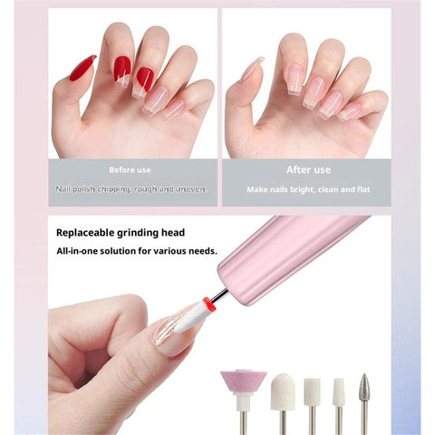Electric Nail Filer, Professional Nail Drill Kit, Portable File for Acrylic Nails,Cordless Nail File Electric Manicure Pedicure Tools with Drill Bits for Home Salon