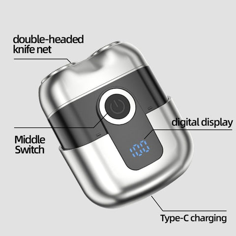 Metal Mini Electric Shaver for Travel Men– Smooth & Close Shave, Portable USB-C Rechargeable Razor with Cap, Waterproof Wet/Dry, Ideal Gift for Dad Husband Boyfriend – gunmetal gray