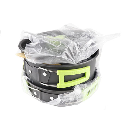 Camp Cookware 2-3 People Set, Pan Pot Teapot Lightweight Outdoor Portable Camping Cooker Set for Trekking Hiking BBQ Picnic Campfire