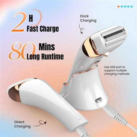 Electric Razor for Women Rechargeable Wet Dry Electric Shaver for Women, Waterproof Lady Shaver for Legs Arm Underarm Bikini Public Body Razor with One Extra Foil Blade， Gold，16.5*5.5*4.4cm