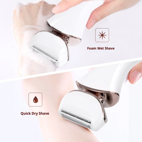 Electric Razor for Women Rechargeable Wet Dry Electric Shaver for Women, Waterproof Lady Shaver for Legs Arm Underarm Bikini Public Body Razor with One Extra Foil Blade， Gold，16.5*5.5*4.4cm