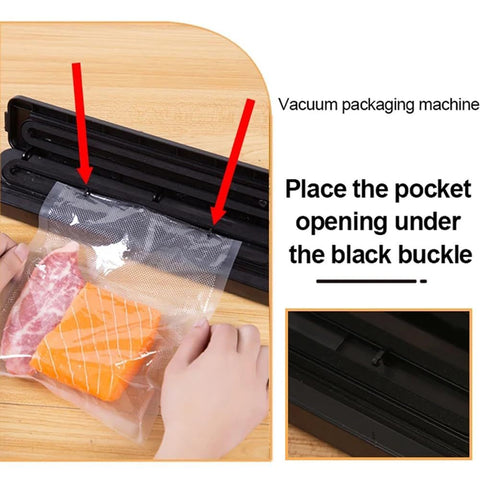 Portable Vacuum Sealer, Automatic Sealer for Food Storage, Easy to Use Compact Food Preservation Sealing Machine for Home & Kitchen，37.3*7*8.5cm，black