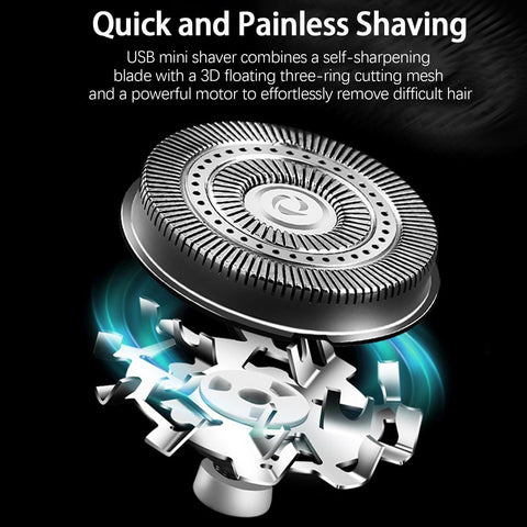 Electric Mini Razor Pockets Shaver for Men,Floating Big Shave Head Quick Shave, Waterproof Mini Portable Shaver, Charge  Power Display Mini Trimmer, Great for Travel,Car,Home Use (Gray)