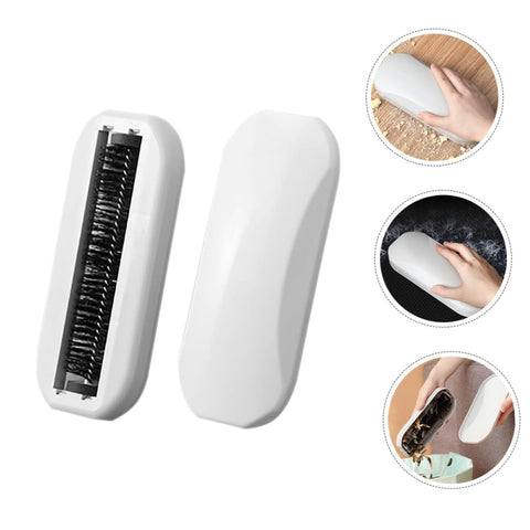 Multi-Functional Table Crumb Sweeper, Soft Bristles Debris Collector for Table, Mat, Bed Sheets, Sofas, Clothes Cleaning Brush (2, White)